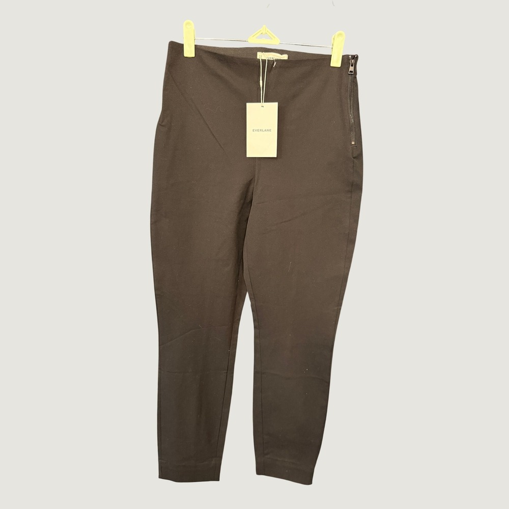 Everlane Side Zip Work Pant Womens Size 2 Black Tapered Trousers Business Casual